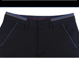 Men's Elastic Straight Pants Business Casual Long Suit Pants Male Formal Trousers Solid Colors Black BLue