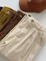 Women's High-Waist Corduroy Wide-Leg Pants