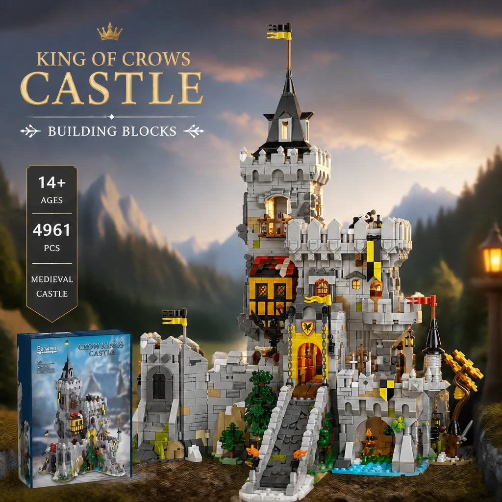King of Crows Medieval Castle Building Blocks Set 4961PCS Fortress Construction Bricks Model Kit Assembly Toys for Adults Gift