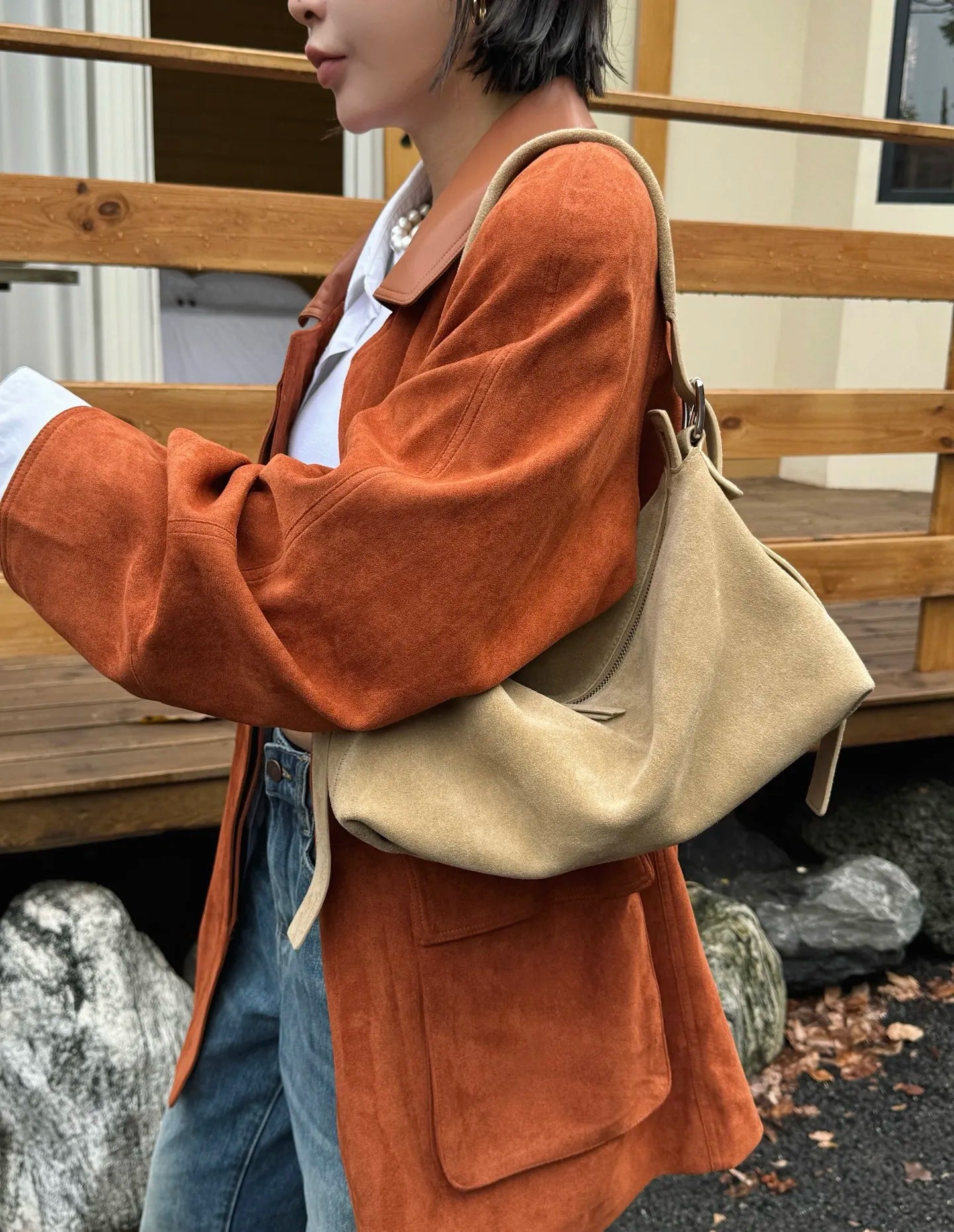 Autumn Winter Fashion Women's Shoulder Crossbody Bag Luxury Designer Brand Ladies Soft Suede Cow Leather High Quality Bag New
