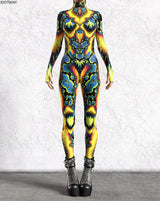 Women's 3D Print Goddess Jumpsuit Catsuit Costume