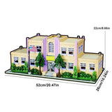 Springfield Elementary School House Modular Buildings Blocks City Apartment Architecture Brick Model Kit Adult DIY Gift 3500PCS