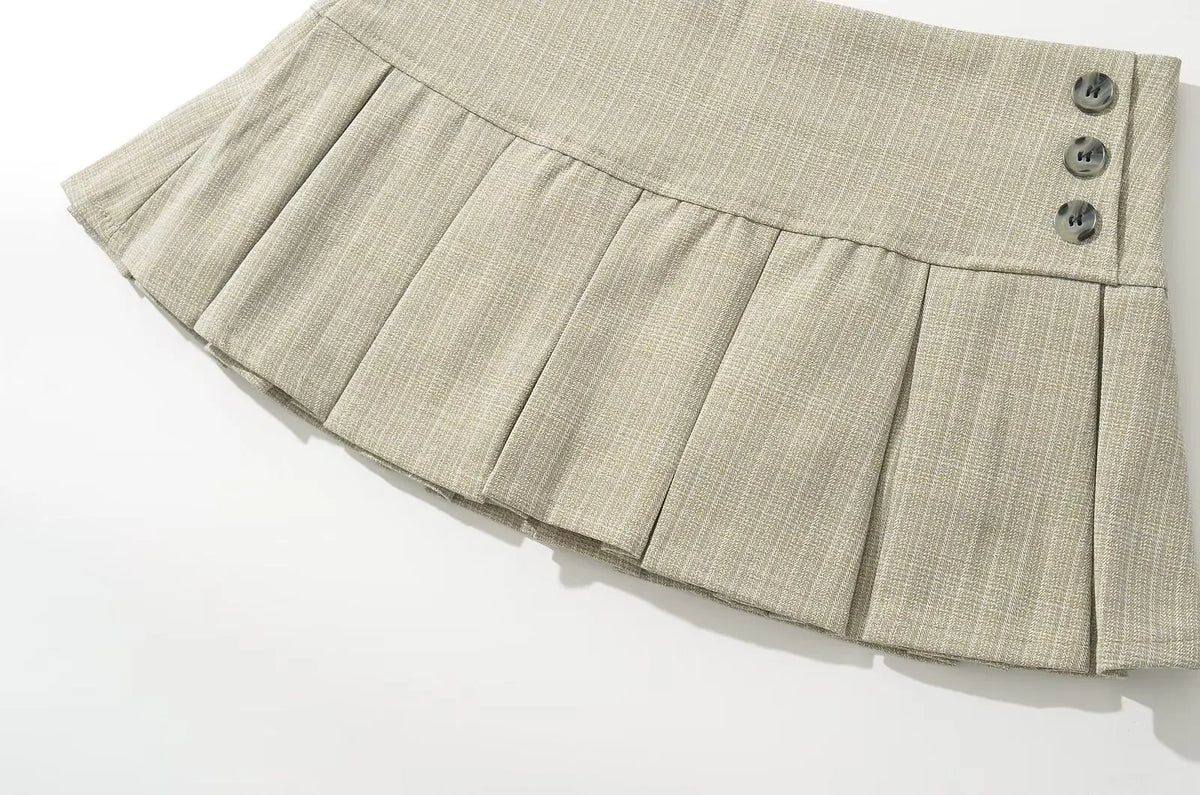 Women's Retro Pleated Mini Skirt