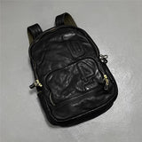 Vintage luxury genuine leather large capacity men's backpacks outdoor daily travel handmade soft real cowhide laptop schoolbags
