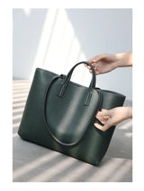 JAZZQ Reversible Genuine Leather Tote | First-Layer Cowhide