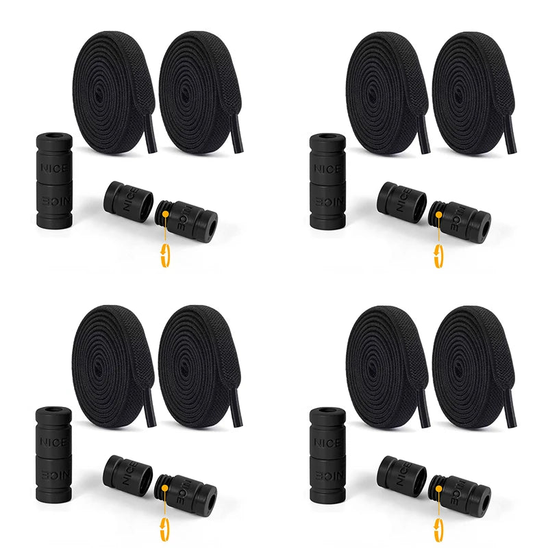 8mm Elastic No-Tie Shoelaces with Button Lock