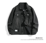 Autumn Men Solid Workwear Denim Jackets Fashion Motorcycle Vintage Jeans Jackets Hommes Slim Fit Cotton Casual Black Blue Coats