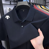 Men's Luxury Cotton Polo | Geometric Print Summer Shirt