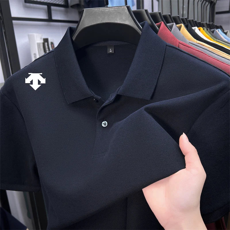 Men's Luxury Cotton Polo | Geometric Print Summer Shirt