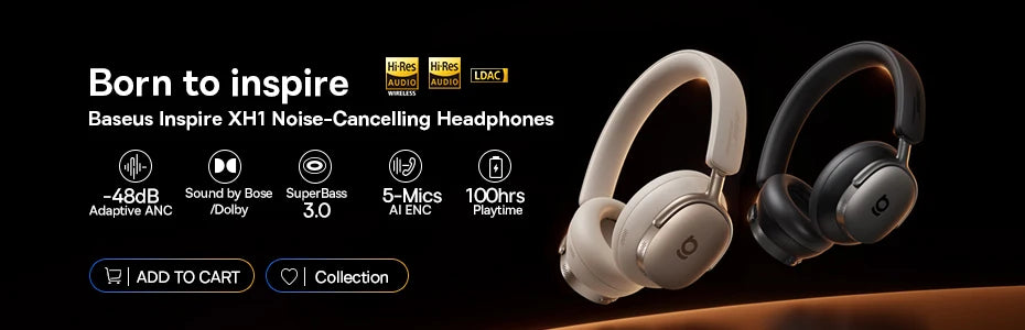 Baseus Inspire XH1 – Premium ANC Wireless Headphones