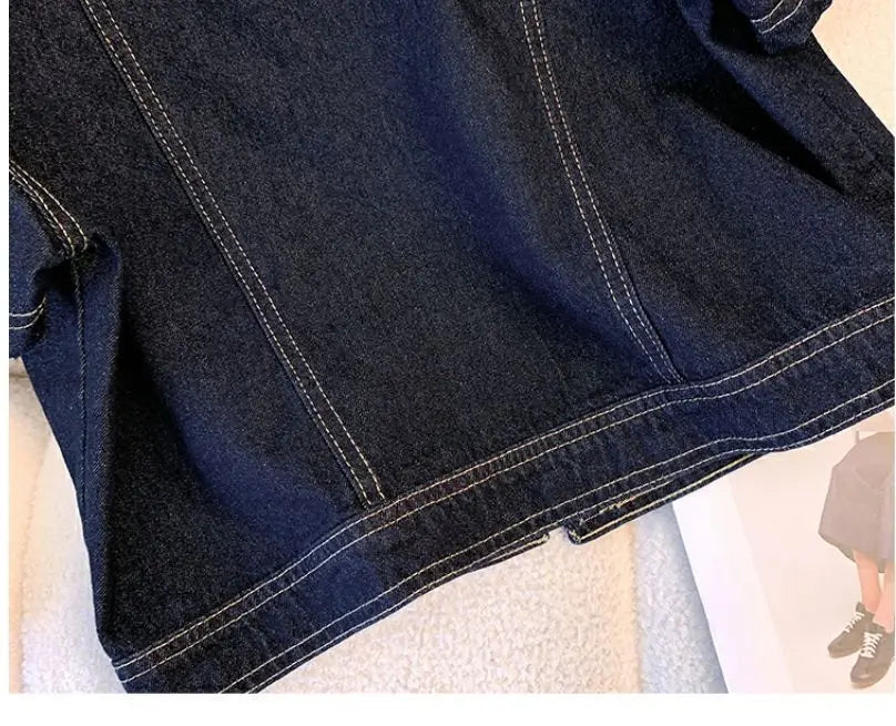 Women's Retro Cropped Short Sleeve Denim Jacket