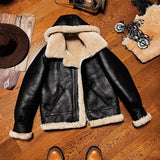 CC Shop Best.Mens High Quality 100% Natural Fur Jacket.Classic B3 Winter Warm Thick Leather Coat.100% Sheepskin with Wool.