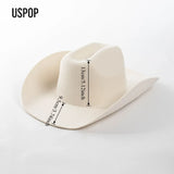 USPOP Wide Brim Wool Cowboy Hat – Unisex Felt Fedora