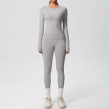 2 PCS Sportswear Yoga Set Gym Clothes Yoga Suits For Women Fitness Set Tracksuits Sports Long Sleeve Crop Top Gym Leggings