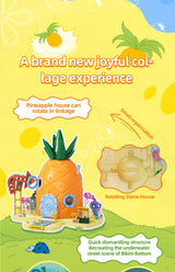 Spongebob Cartoon Krusty Krab Restaurant Building Blocks Creative Canteen Scenes Model Bricks Desktop Ornaments Fans Toys Gifts