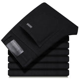 High Quality Autumn Winter Solid Color Black Men's Jeans Classic Stretch Denim Pants Work Business Cotton Trousers Plus Size 40