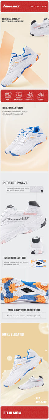 Kawasaki  Mens Badminton Shoes Professional Sports Shoes for Women Breathable Indoor Court Sneakers K-086