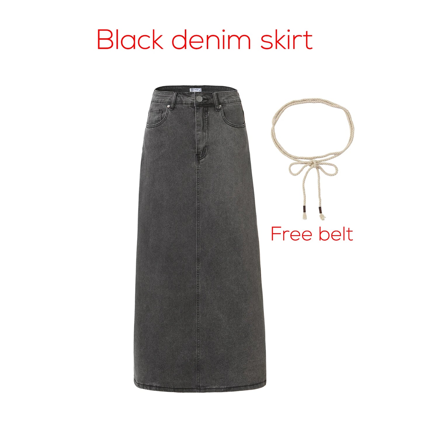 Women's Cotton Denim Midi Skirt | Spring 2026