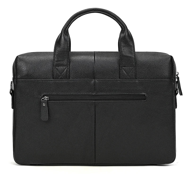 Genuine Leather Briefcase Bag for 15.6 inch laptop computer bag cowskin handbag for men male leather crossbody shoulder bag