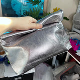 100% Genuine Leather Cowhide Handbag High Quality Leather Women's Foldable Designer Handbag Simple Magnet Handle Bags