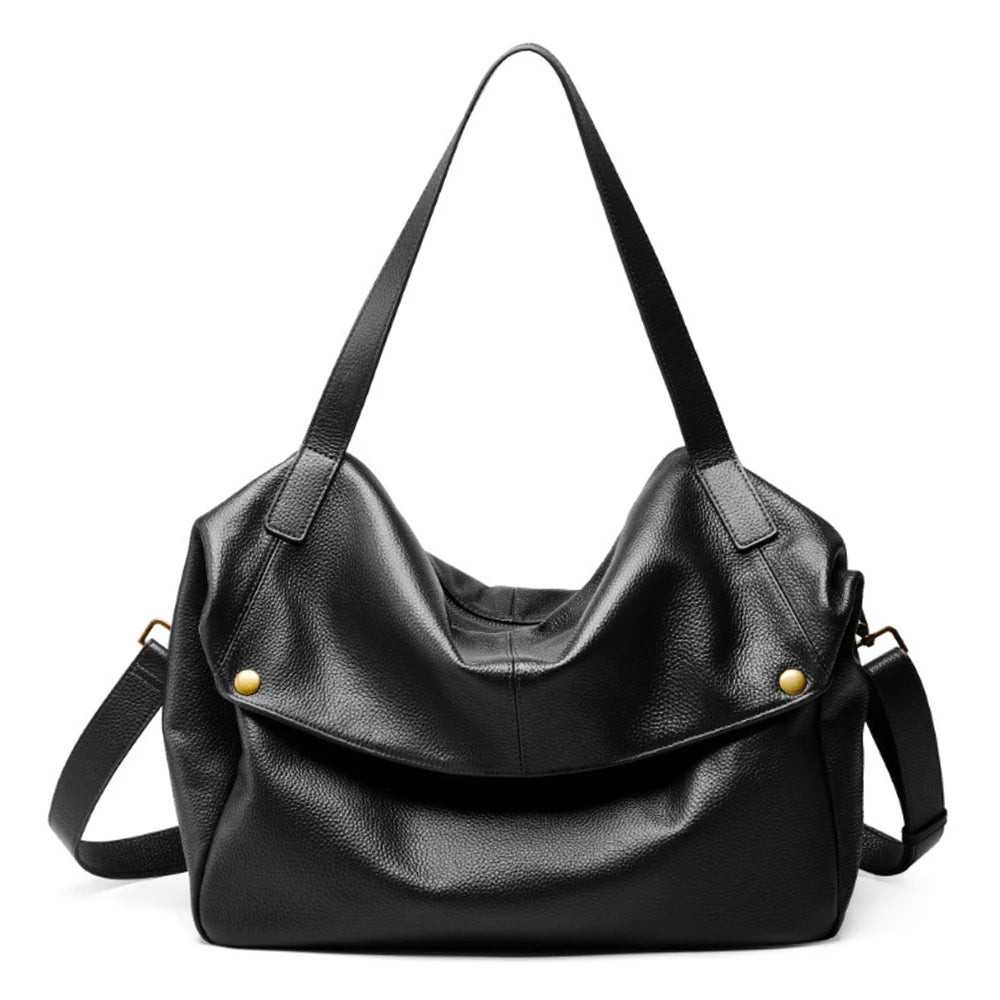 Zency Large Capacity Shoulder Bag Purse Genuine Leather Women's Work Tote Bag Handbag Shopper Bag Pocket For A4 ipad Crossbody