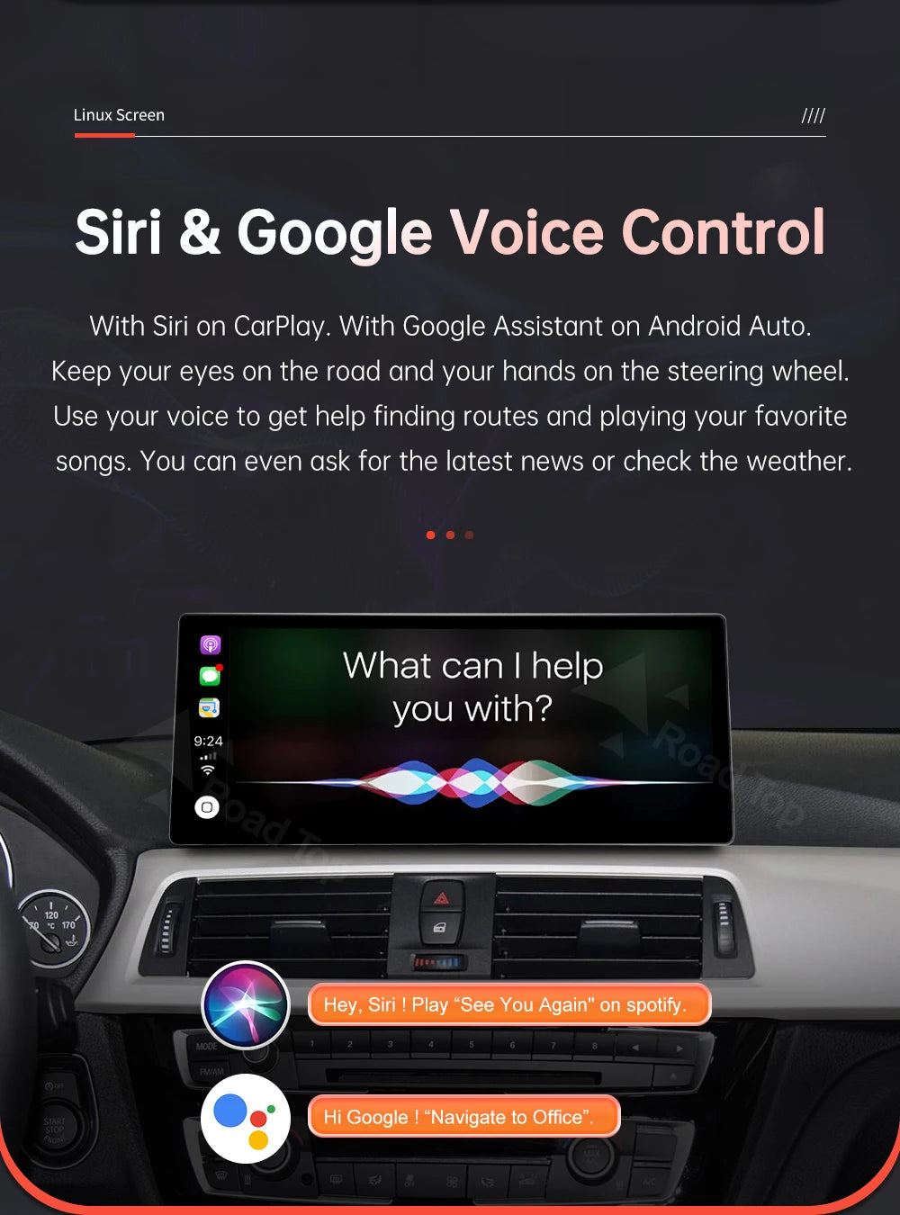 12.3" BMW F30/F36 CarPlay & Android Auto Screen Upgrade