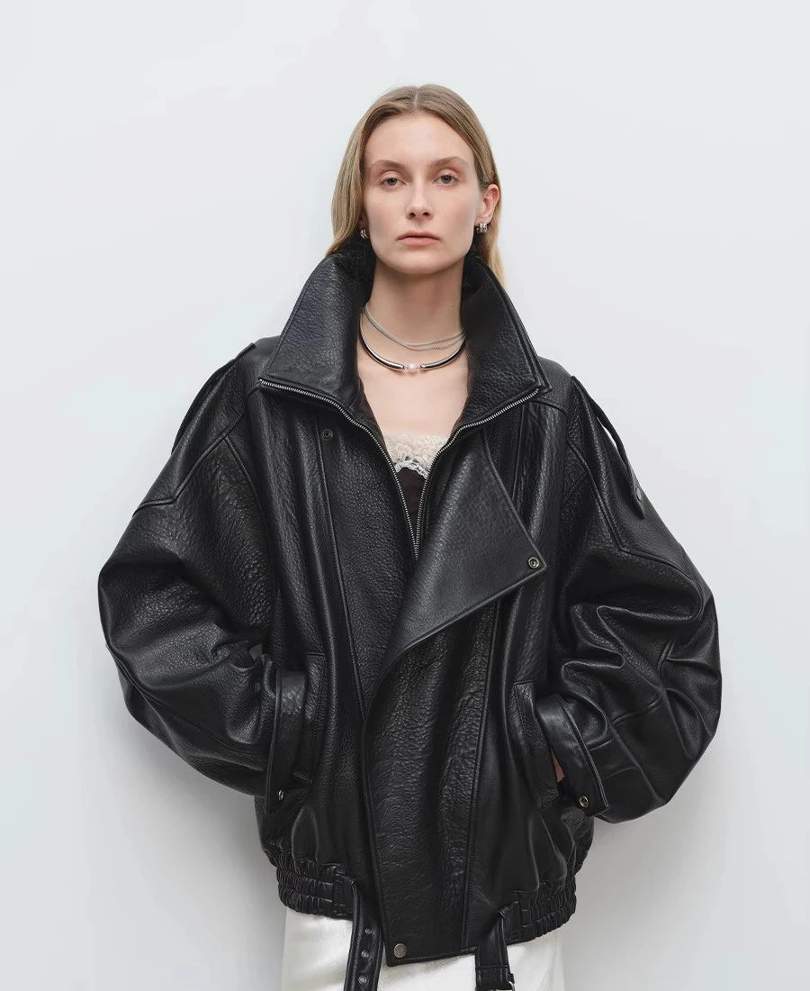 Mauroicardi Spring Oversized Black Soft Pu Leather Jacket Men Long Sleeve Belt Luxury Designer European Fashion Clothes 2025