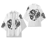 Men's Dragon Print Kimono Cardigan — Oversized Haori Yukata Shirt