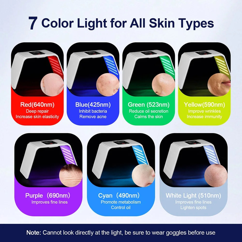 160 LEDs Foldable 7 Colors LED Photon Machine Home Use Beauty Salon LED Facial Body SPA Mask PDT Machine Face LED Mask Skin Care