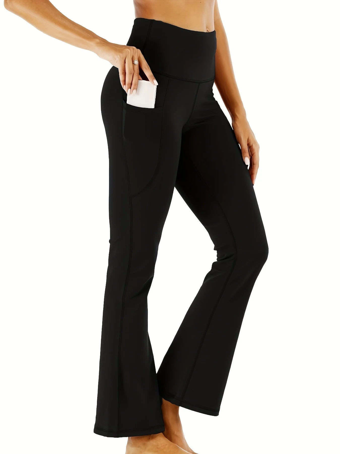 High-Waisted Flare Yoga Pants with Pockets