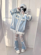Women's Y2K Ruffle Zip-Up Jacket