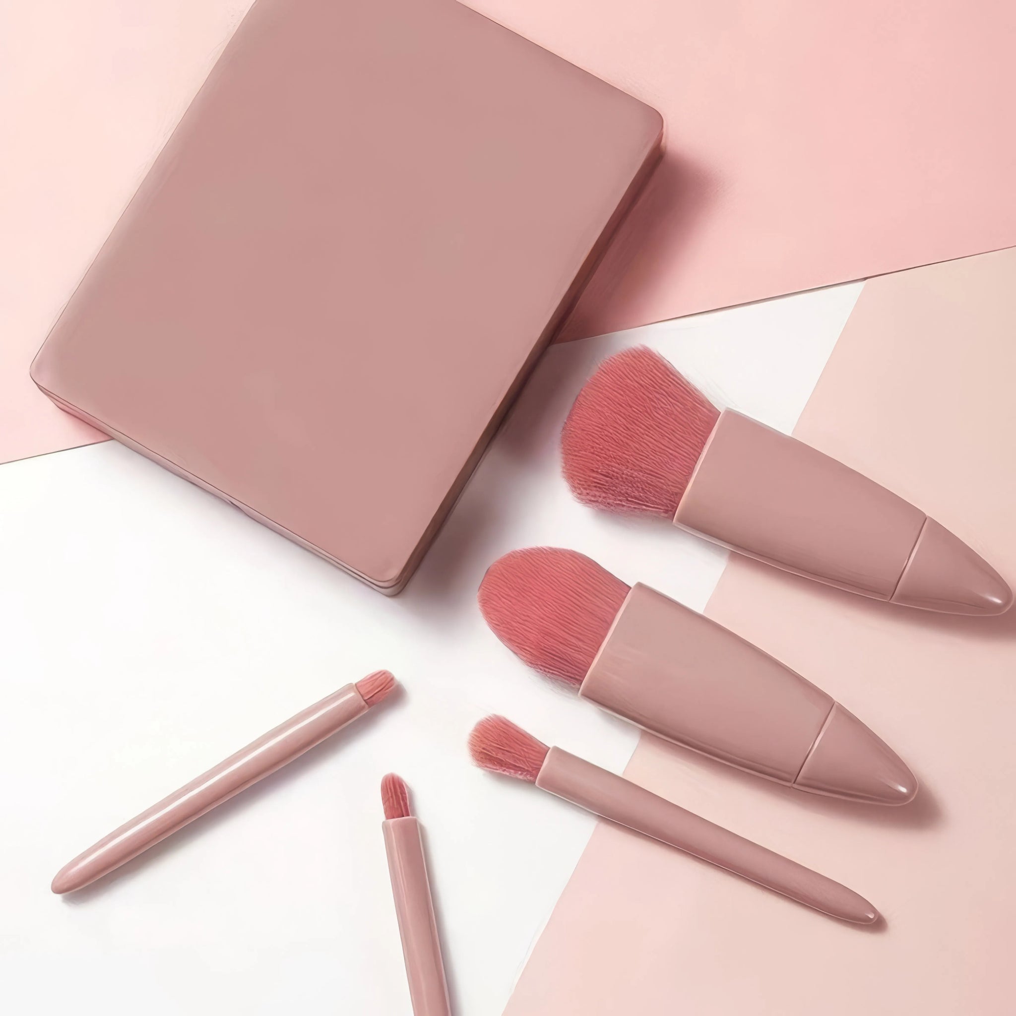 5-Piece Pink Makeup Brush Set | Soft Synthetic Bristles