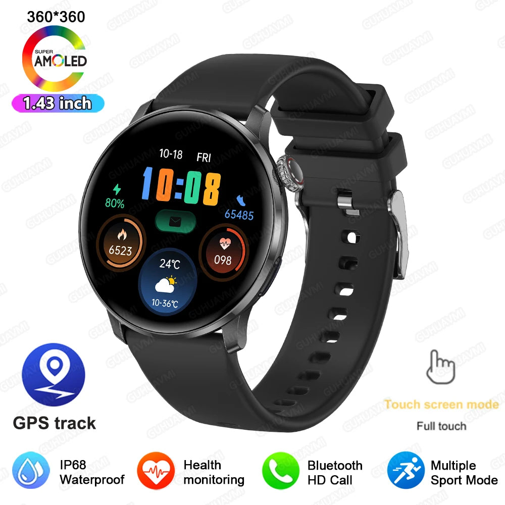 2026 New Lady Fashion Smart Watch women AMOLED HD Screen GPS Sport Heart Rate Bluetooth Call Waterproof Outdoor Smartwatch Women