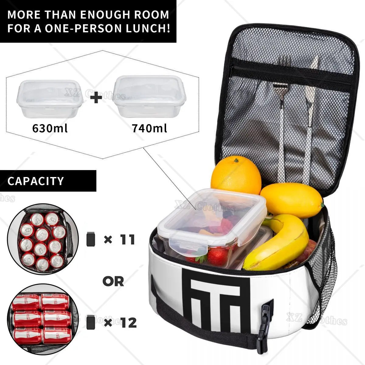 Custom Golf Logo Reusable Lunch Bag Warm Cooler Insulated Lunch Box with Pocket for Men Women Student School Trip Picnic