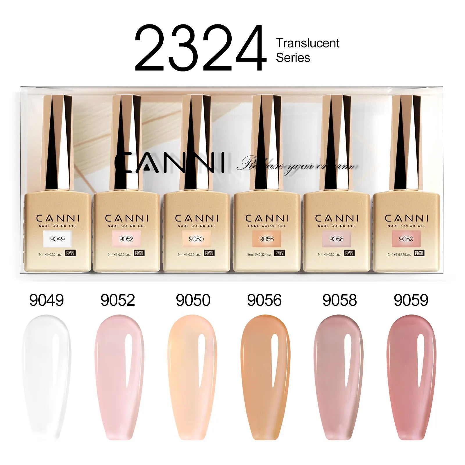 CANNI HEMA-Free Gel Polish Kit | Jelly, Nude & Rubber Base