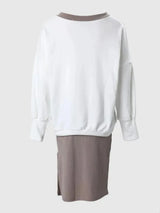 Autumn Winter Casual Loose V-neck Sweatshirt Suit Women's Tight Skirt Long-sleeved Top Two-piece Set New Fashion Holiday Sets