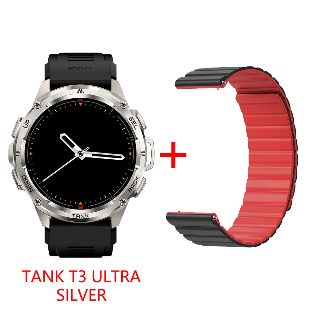 2025 KOSPET TANK T3 Ultra GPS Smart Watch For Men Smartwatch Women 470mAh Battery Digital Fitness AMOLED AOD Bluetooth Watches