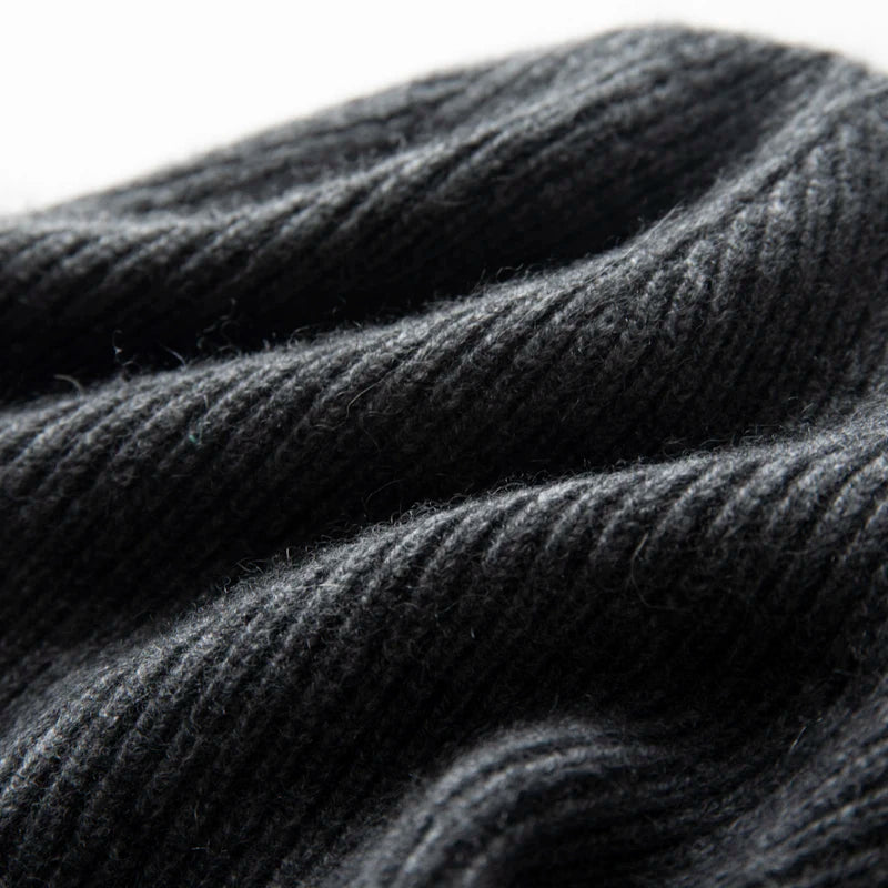 MERRILAMB Men's Pure Cashmere Ribbed Beanie | Soft & Warm