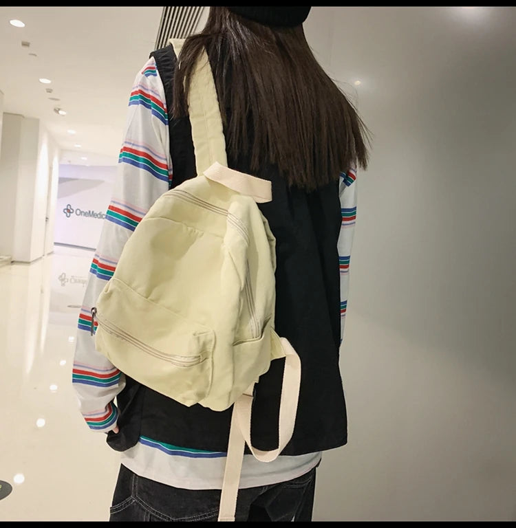 Mini Canvas Backpack – Vintage Unisex Rucksack