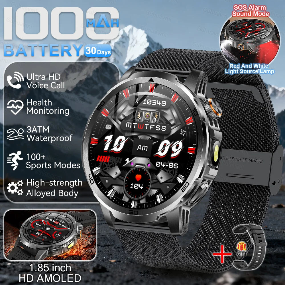GUHUAVMI AK95 Pro Smartwatch – AMOLED, GPS & Flashlight