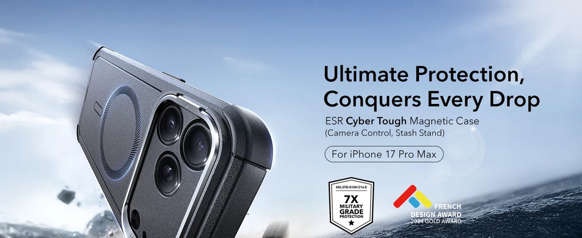 ESR Magnetic iPhone Case with Adjustable Stash Stand