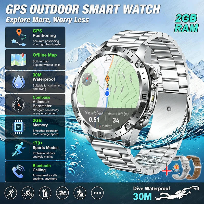 GUHUAVMI TANK Y102 GPS Smart Watch | 3ATM