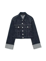 Vintage Blue Denim Jacket – Single Breasted Casual Chic