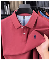 Premium Cotton Embroidered Long Sleeve Polo Shirt