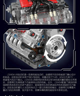 MOULD KING 10171 Technical Motorized LSX454 V8 Engine Building Block Toys Educational Car Bricks Children MOC Toys Gift For Kids