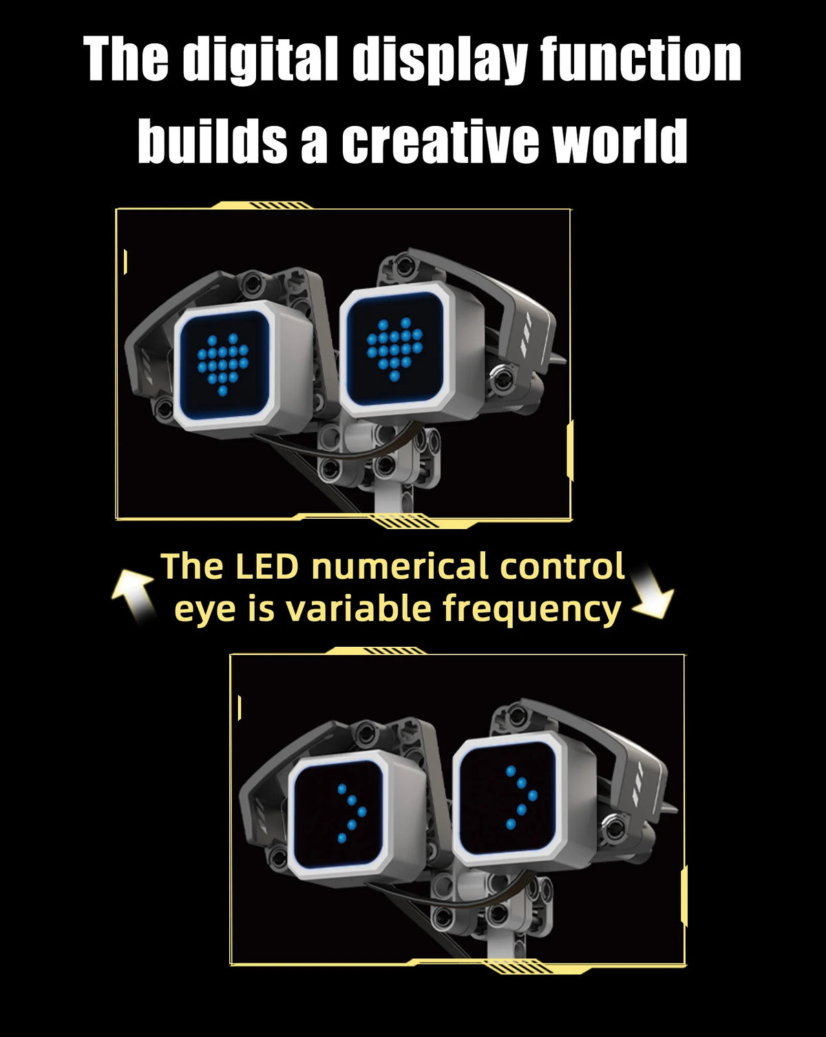 Digital display 5-in-1 transformable robot model assembly, remote control robot building blocks toy, children's toy gift