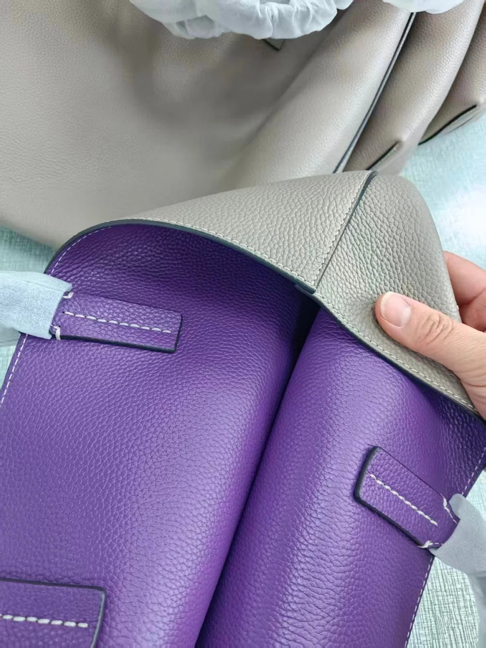JAZZQ Reversible Genuine Leather Tote | First-Layer Cowhide