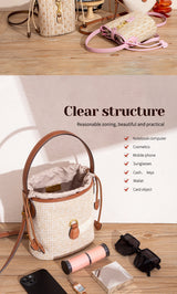CHCH Women's Shoulder Bag Summer New PP Grass Woven Handbag Holiday Phone Bag