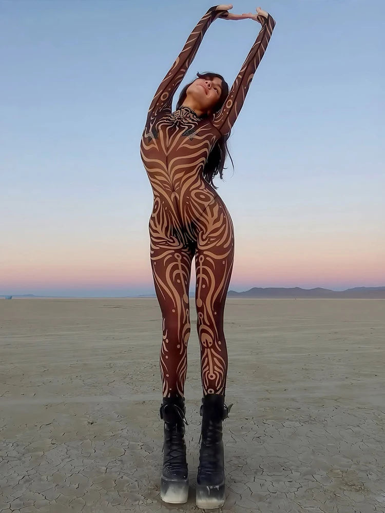 Urban Print Turtleneck Bodysuit