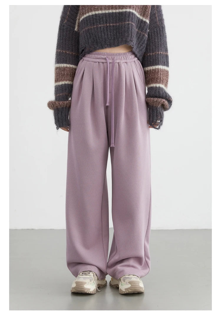 Women's High-Waisted Drawstring Wide-Leg Pants